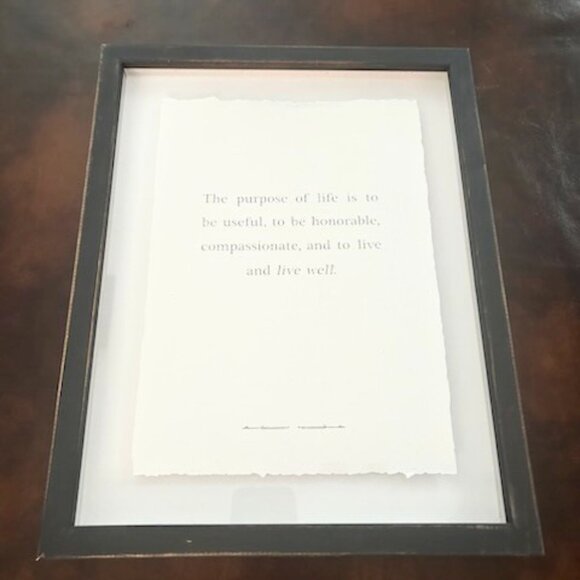 NWT Modern Contemporary Glass Framed Inspirational Quote Wall Sign Art Print - Picture 2 of 9